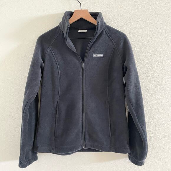 Columbia Black Full Zip Fleece Jacket Women's Small - Picture 1 of 6